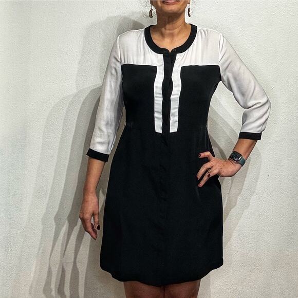 Attention White Colorblock Mini Dress Sz M - Picture 1 of 14
